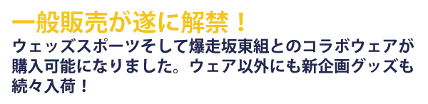 WedsSportコラボアイテム 一般解禁